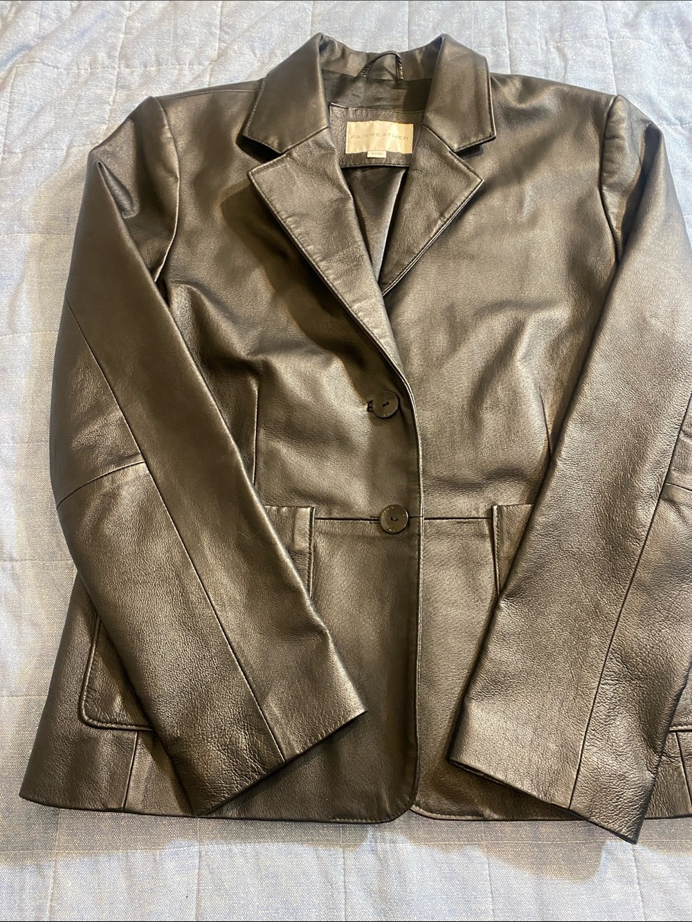 Vintage Fairweather Black Leather Blazer